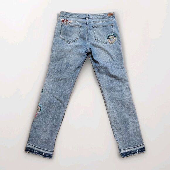 Sundance Catalog Bohemian Primrose Fit Floral Embroidered Denim Size 29 Jeans - Picture 6 of 6